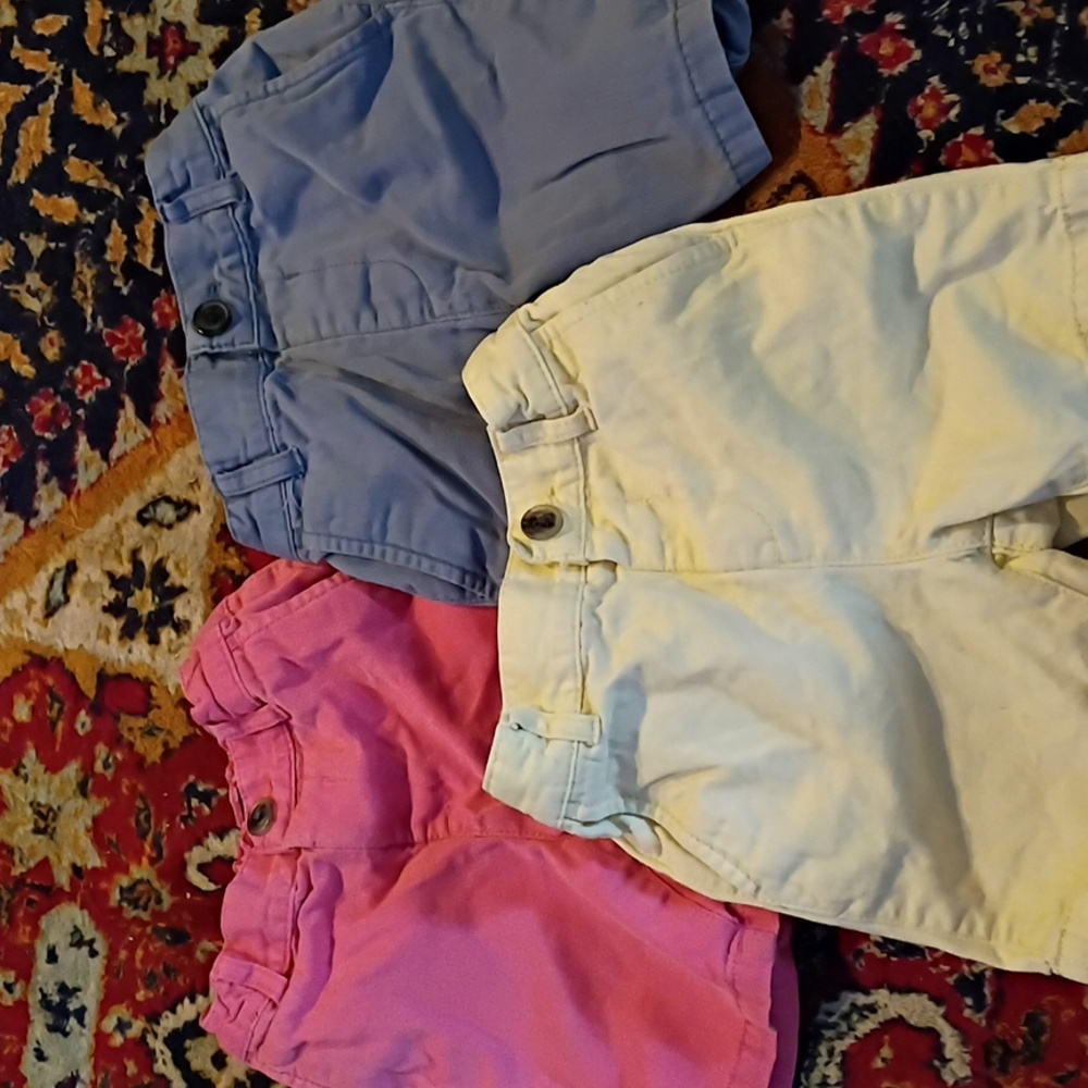 3 Pairs The Children's Place Yellow, Peach And Gray Pants